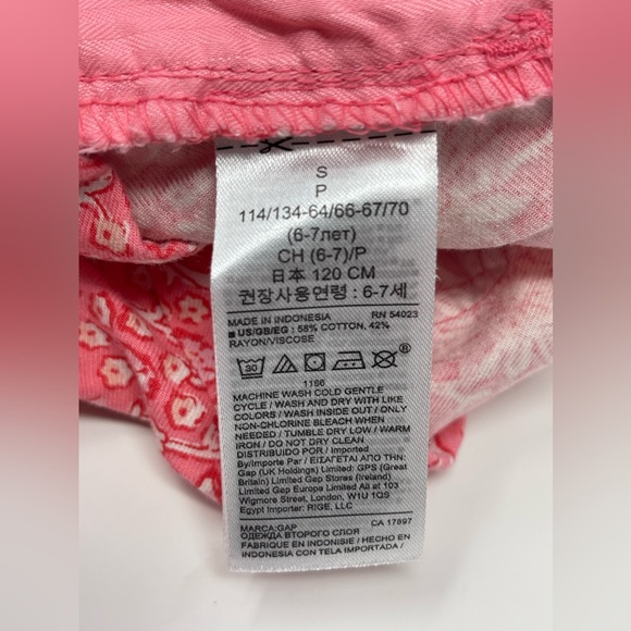 GAP KIDS: Cargo Shorts, Pink Flower Print, Size Small - Picture 5 of 7